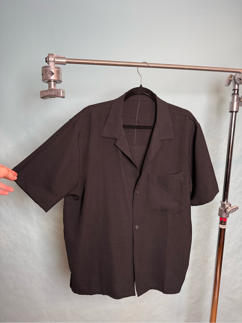 Lulu Lemon Men's Short Sleeve Button-Up in Black